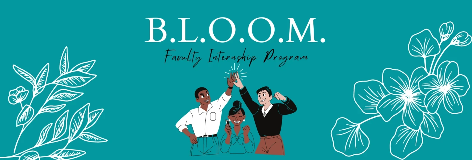 title of program with a graphic of people high-fiving