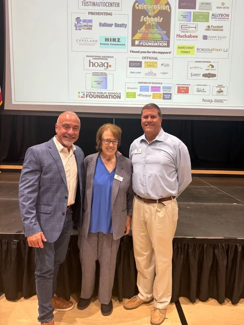 ivc president hernandez, board president inmon, adn trustee prendergast attend tustin schools celebration