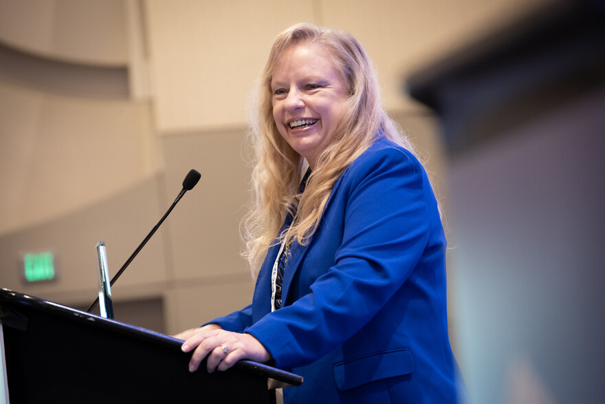 ann-marie gabel at podium